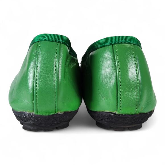 Paul Mayer Attitudes Bravo Ballet Flats Size 9B Green Leather Patent Cap Toe - Picture 9 of 12